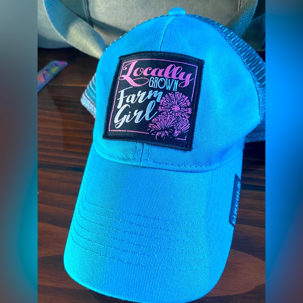 🌸 “Locally Grown Farm Girl” Trucker Cap